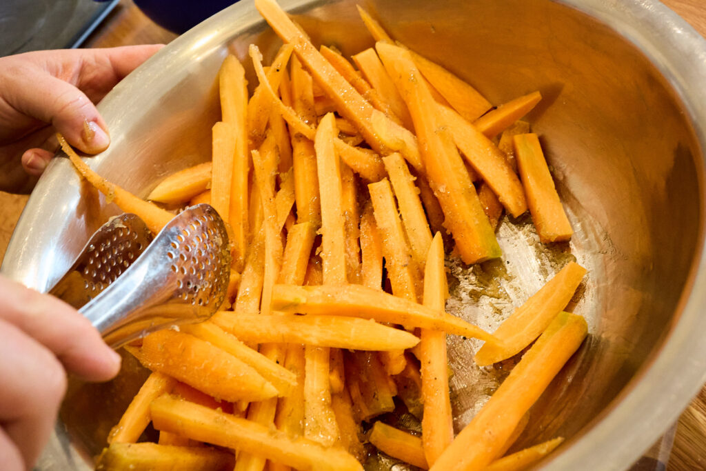 carrots cut in a bowl
