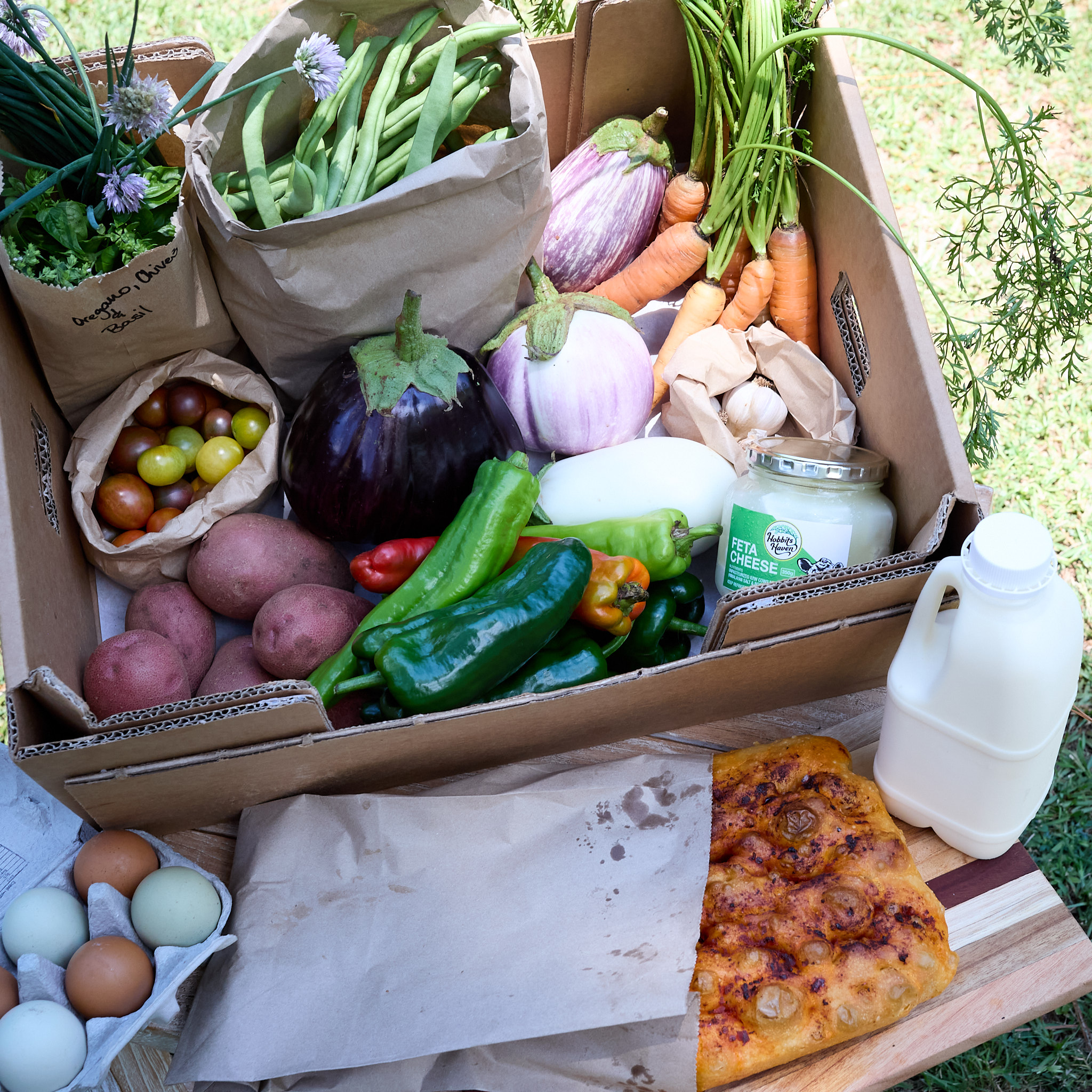 Chickadee Acres Weekly Basics Farm Box